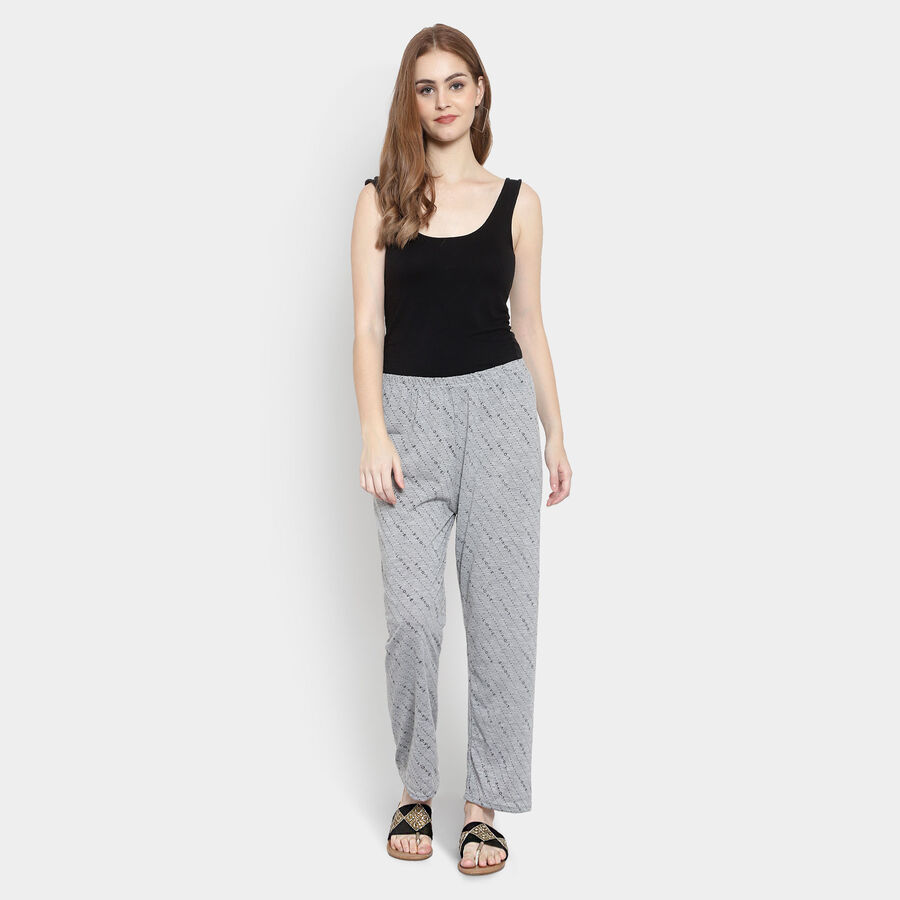 Printed Full Length Pyjama, Light Grey, large image number null