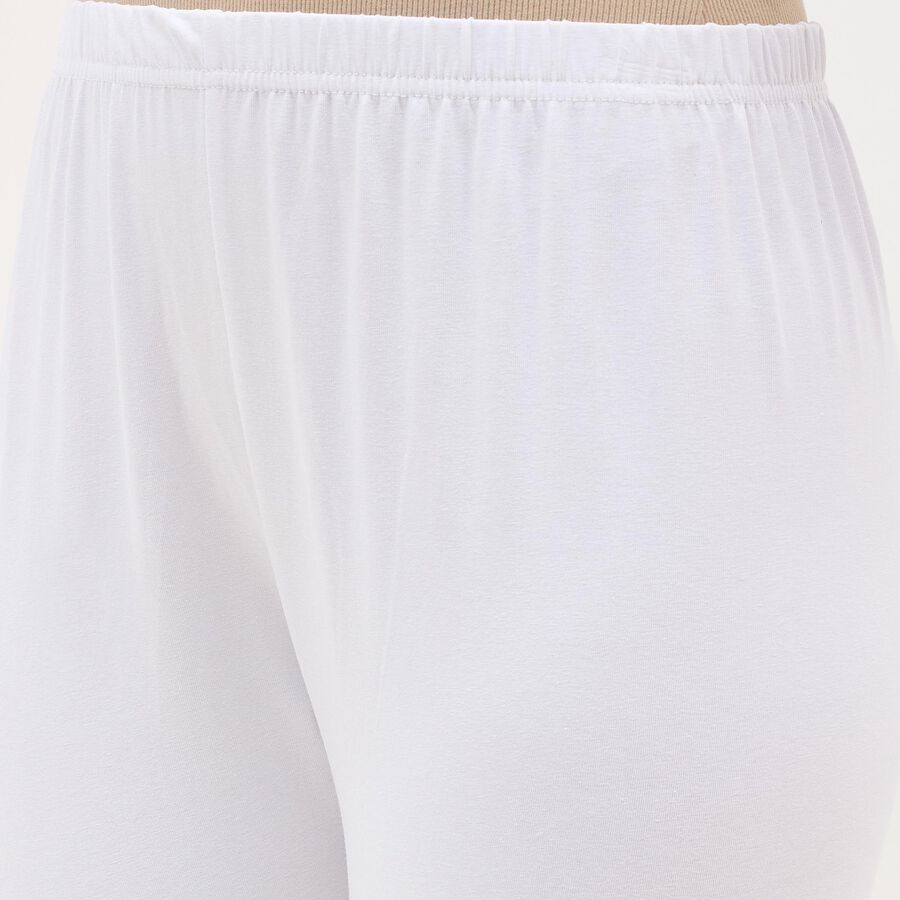 Women's Bright Snow White Slim Fit Plain Churidar, White, large image number null