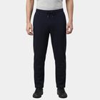 Men's Navy Blue Slim Fit Cuffed Track Pants, नेवी ब्लू, small