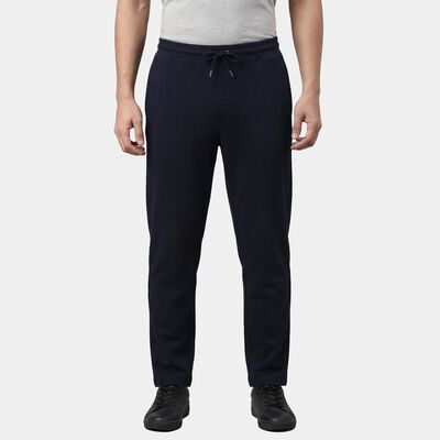 Men's Navy Blue Slim Fit Cuffed Track Pants