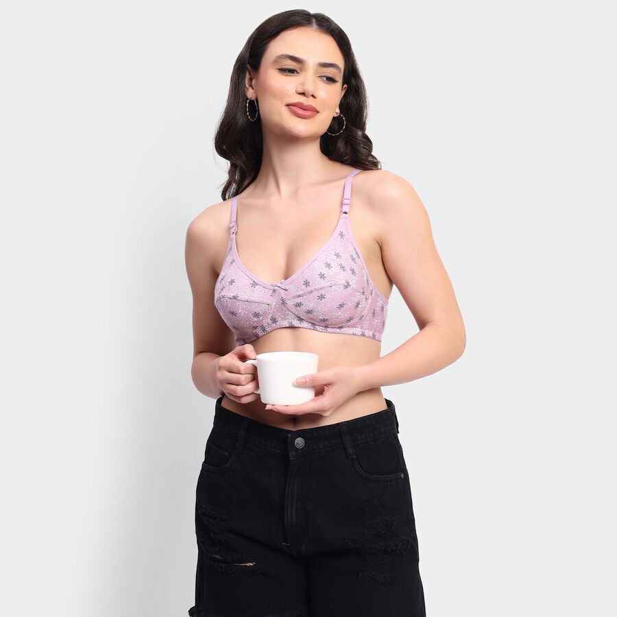 Ladies'100% Cotton Bra, Pink, large image number null