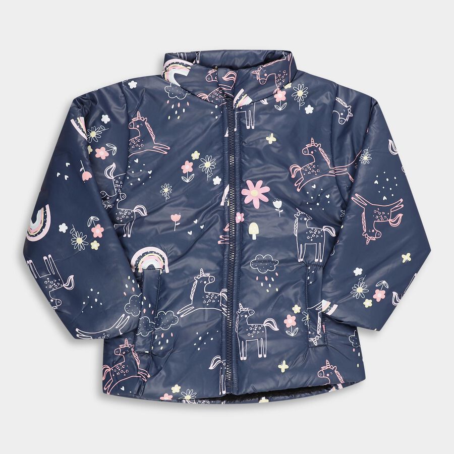 Girls' Jacket, नेवी ब्लू, large image number null