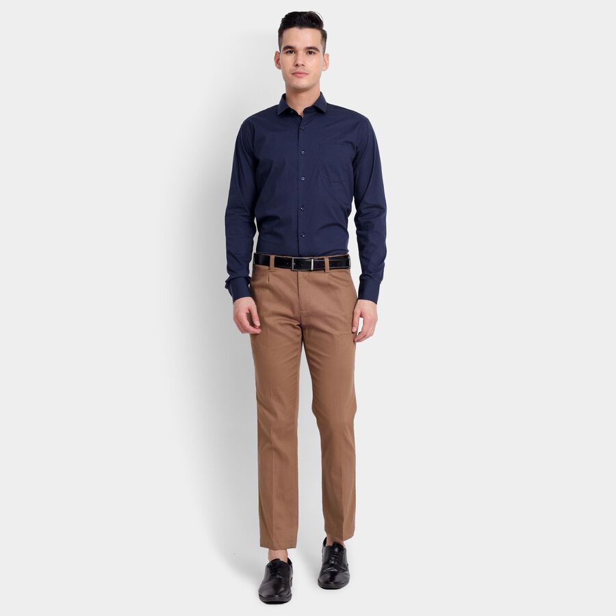 Men's 100% Cotton Formal Shirt, Navy Blue, large image number null