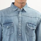 Men's Light Blue Cotton Classic Casual Shirt, Light Blue, small image number null