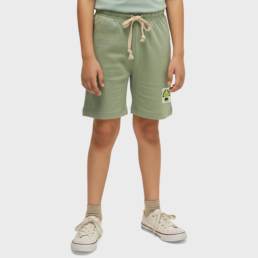 Boys' Cotton Blend Regular Fit Bermuda Shorts, Light Green, large