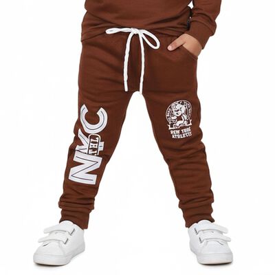 Boys' Rich Chocolate Brown Graphic Printed Pyjama