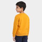 Boys' Mustard Crew Neck Graphic Print Sweatshirt, मस्टर्ड, small