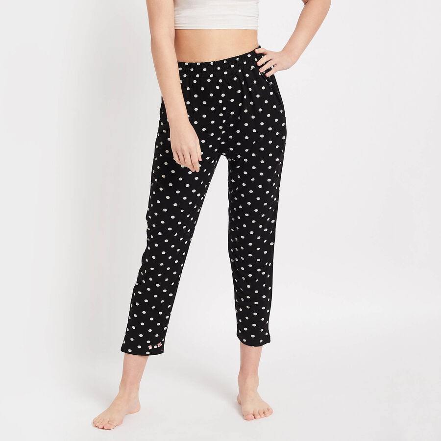 Solid Regular Trousers, Black, large image number null