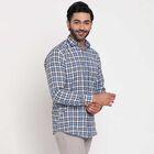 Checks Casual Shirt, मध्यम नीला, small image number null