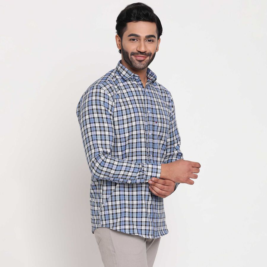 Checks Casual Shirt, मध्यम नीला, large image number null