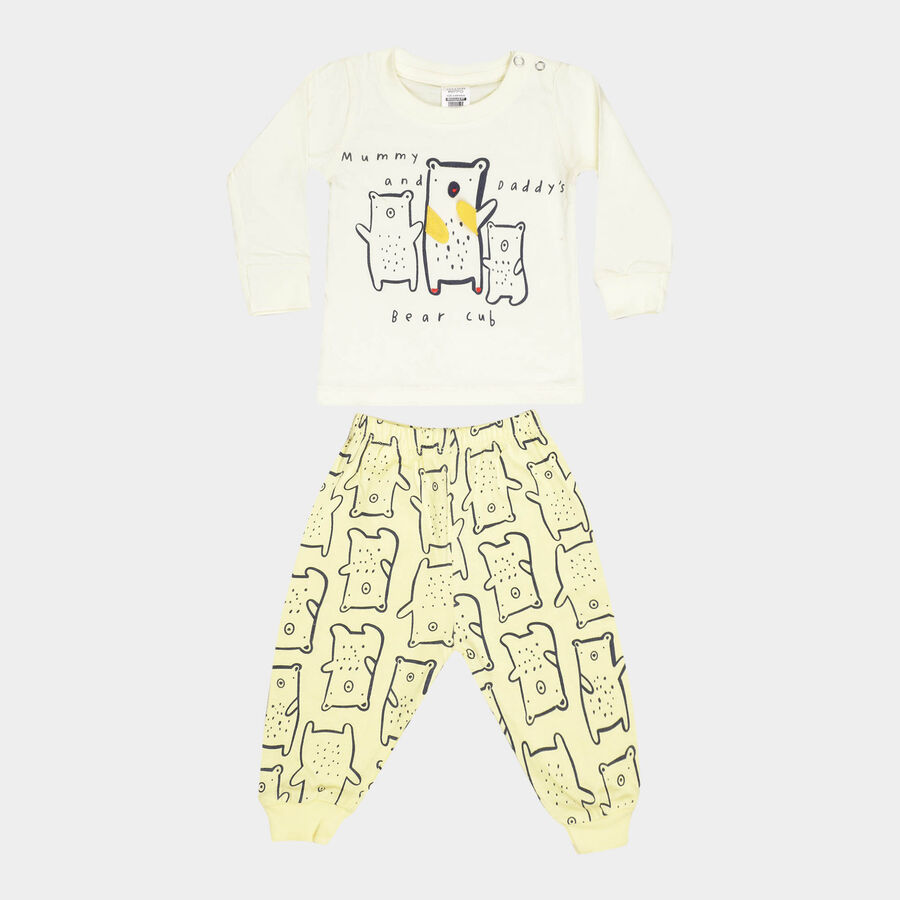 Infants Cotton Baba Suit, Yellow, large image number null