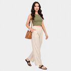 Women's White Regular Fit Solid Palazzos, Off White, small