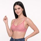 Women's Lilac 100% Cotton V-Neck Bralette Bra, लाइलेक, small