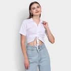 Ladies' 100% Cotton Crop  Top, White, small image number null