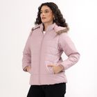 Women's Light Pink Hooded Casual Jacket, हल्का गुलाबी, small image number null