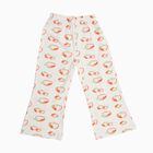 Girls' Off-White Strawberry Printed Cotton Pyjama, Off White, small image number null