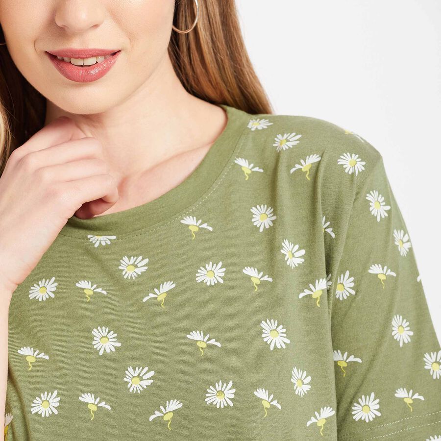 Round Neck T-Shirt, Olive, large image number null