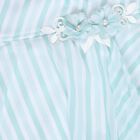 Girls' Mint Green Round Neck Striped and Floral Embellished Top and Capri Set, हल्का हरा, small