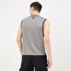 Men's Grey Round Neck Printed Athleisure T-Shirt, Dark Grey, small