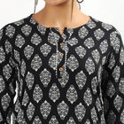 Women's Jet Black Printed Ethnic Set, Black, small image number null