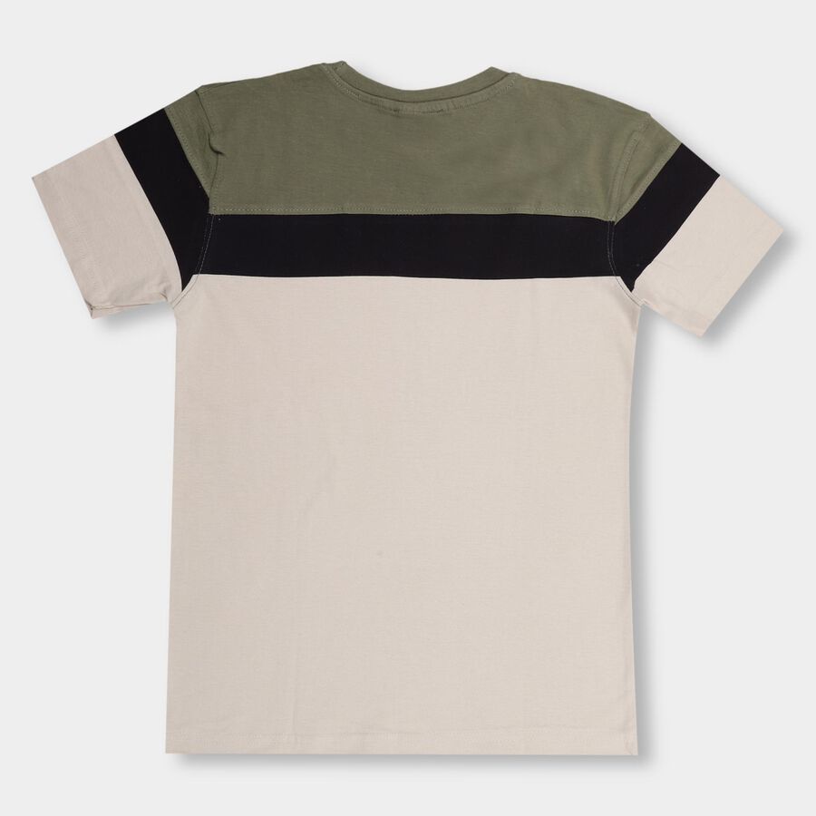 Boys' 100% Cotton Half Sleeves T-Shirt , Olive, large image number null