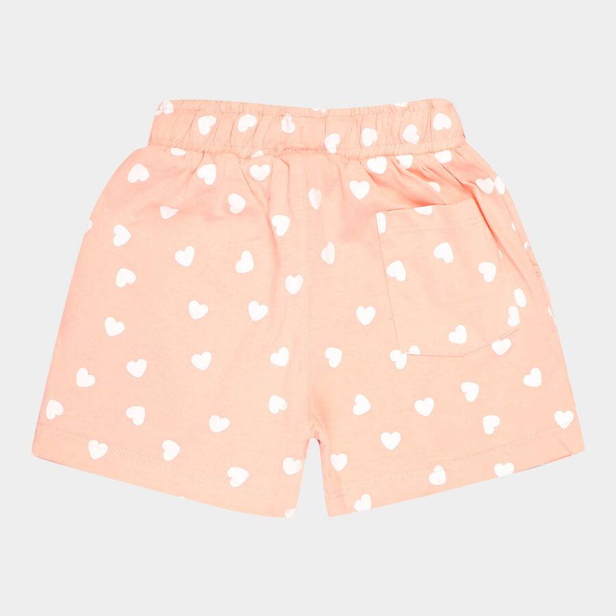 Girls All Over Print Shorts, Peach, large image number null