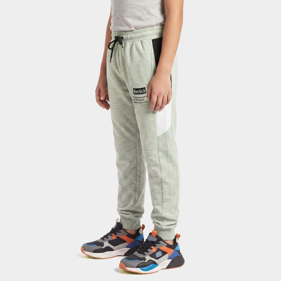 Boys Grey Jogger Fit Slogan Print Winter Pyjama, मिश्रित हल्का ग्रे, large