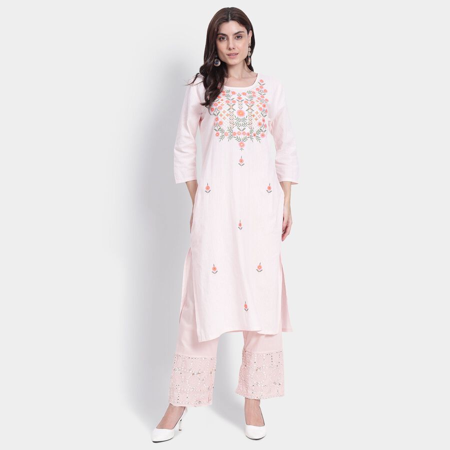 Ladies' 100% Cotton Palazzos, हल्का गुलाबी, large image number null