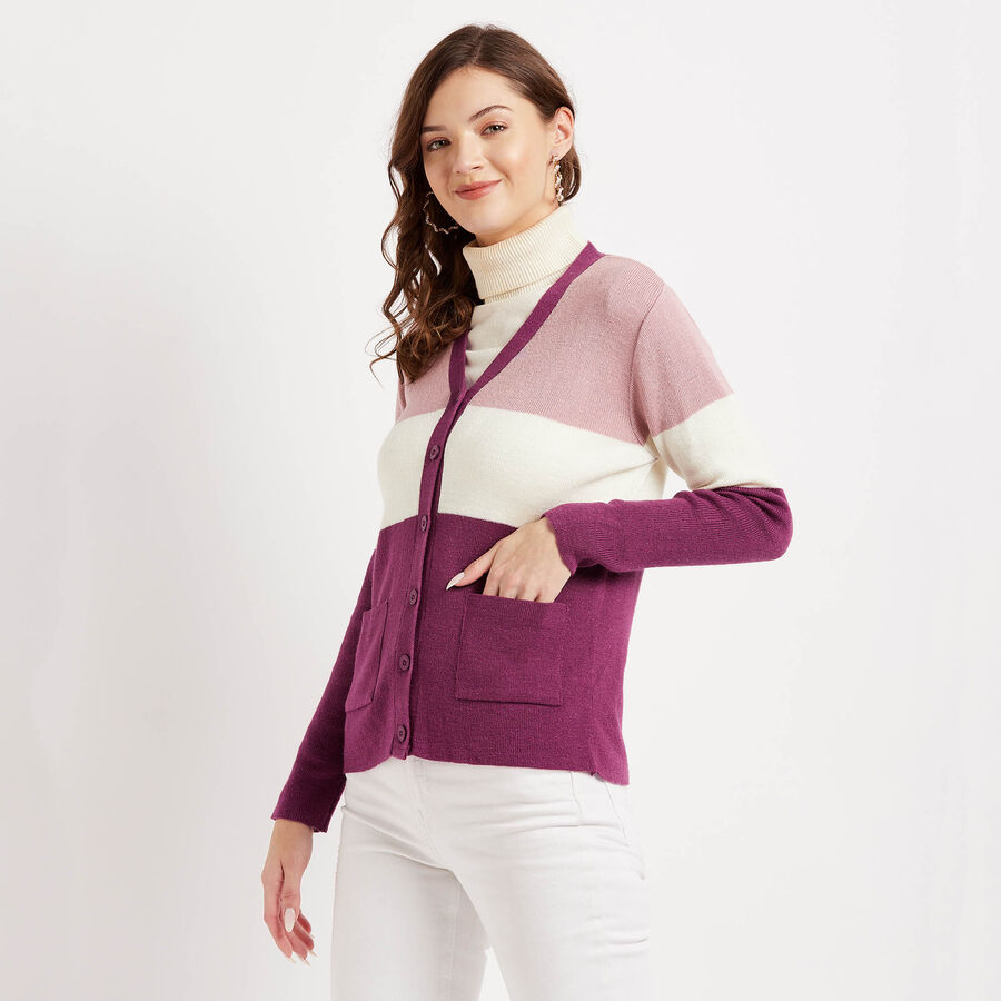 Stripes Cardigan, Lilac, large image number null