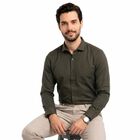 Men's Dark Green Formal Shirt, Dark Green, small