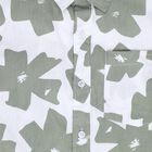 Boys Olive Cotton Classic Collar Casual Shirt, Olive, small