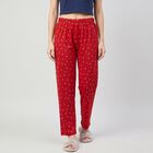 Women's Maroon Straight-Fit Floral Printed Pyjama, मरून, small