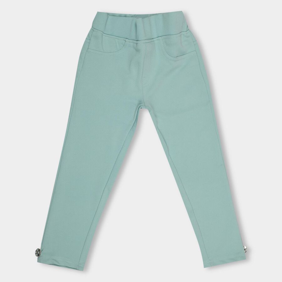 Girls' Trousers , Light Green, large