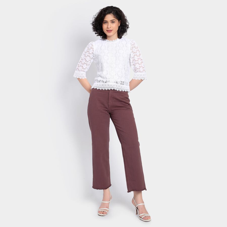 Ladies'  Crop  Top, White, large image number null
