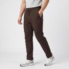Men's Brown Slim Fit Zip Pocket Track Pants, भूरा, small