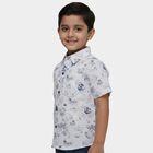 Boys White Cotton Half Sleeve Classic Collar Casual Shirt, White, small
