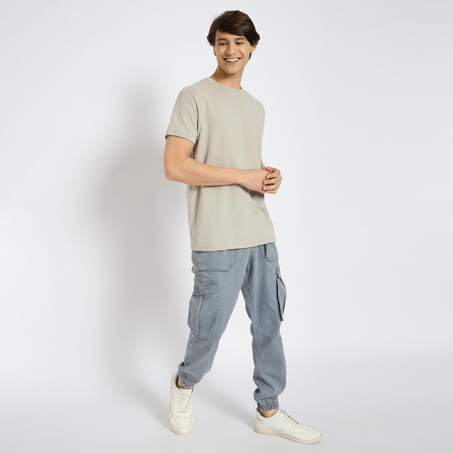 Men's Slim Fit Casual Trousers, Light Grey, large image number null