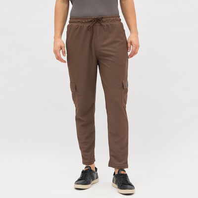 Men's Rich Chocolate Brown Tapered Fit Cargo Jogger