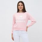 Women's Light Pink Crew Neck Casual Sweatshirt, हल्का गुलाबी, small image number null