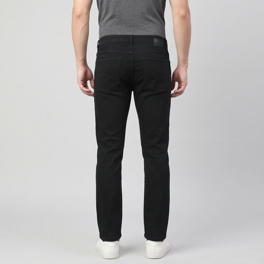 Men's Dark Grey Straight Fit Solid Jeans, Dark Grey, large