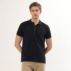 Men's Collared Half Sleeves T-Shirt, Navy Blue, small image number null