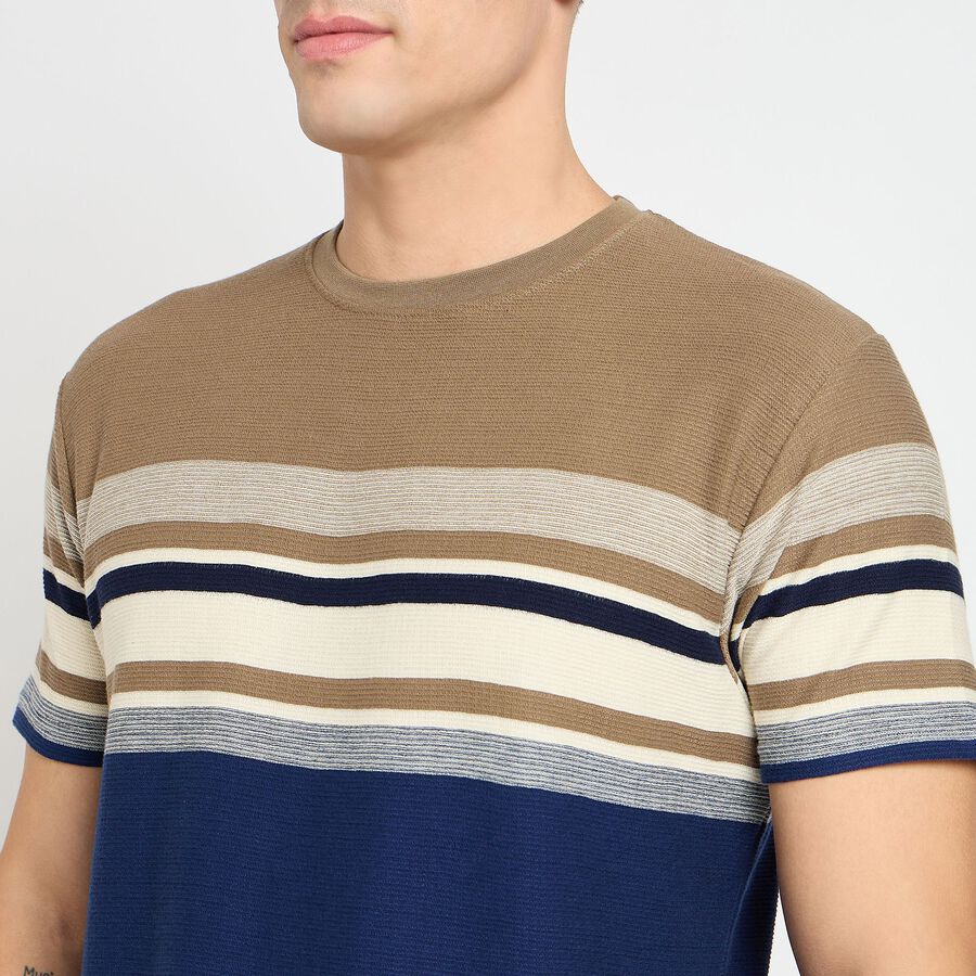 Men's 100% Cotton Round Neck Half Sleeves T-Shirt, Olive, large image number null