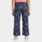 Girls' Navy Blue Straight Fit Printed Jeans, Dark Blue, small