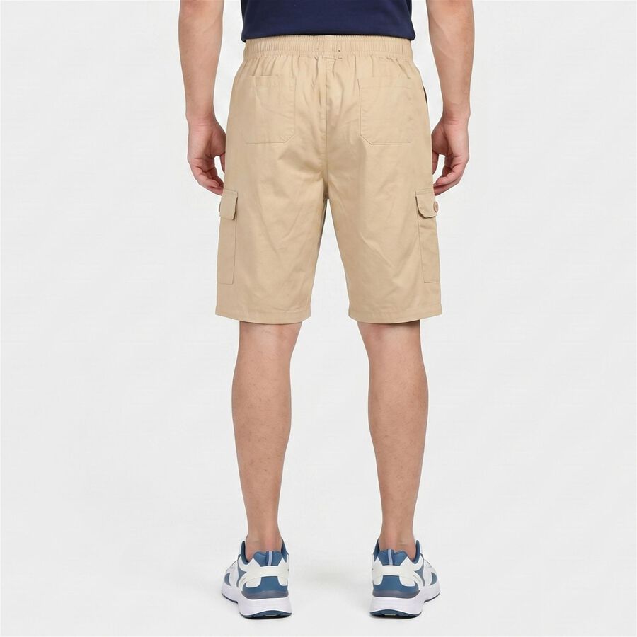 Men's Beige Regular Fit Cotton Jamaican Shorts, गहरा पीला, large