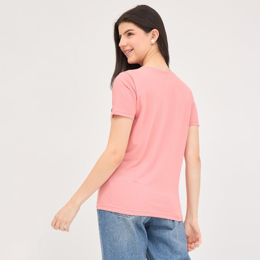 Ladies' Round Neck T-Shirt , Pink, large image number null