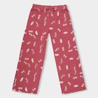 Girls' Bright Multicolor Printed Regular Fit Pyjama, Wine, small image number null