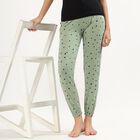 Women's Muted Sage Green Polka Dot Full-Length Cotton Pyjama, हल्का हरा, small image number null