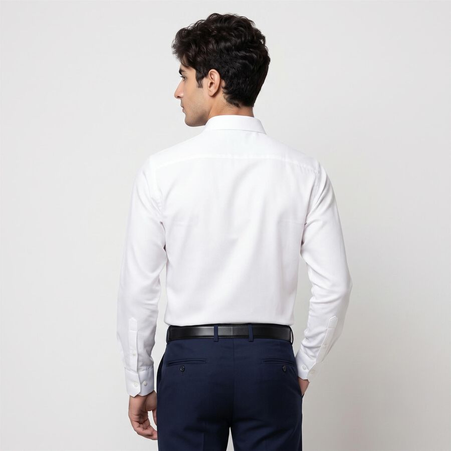 Men's White Formal Shirt, White, large