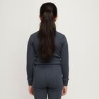 Girls Dark Navy Blue Round Neck Thermal Upper, मिश्रित नीला, small image number null