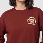 Women Maroon Crew Neck Pullover Sweatshirt, Rust, small